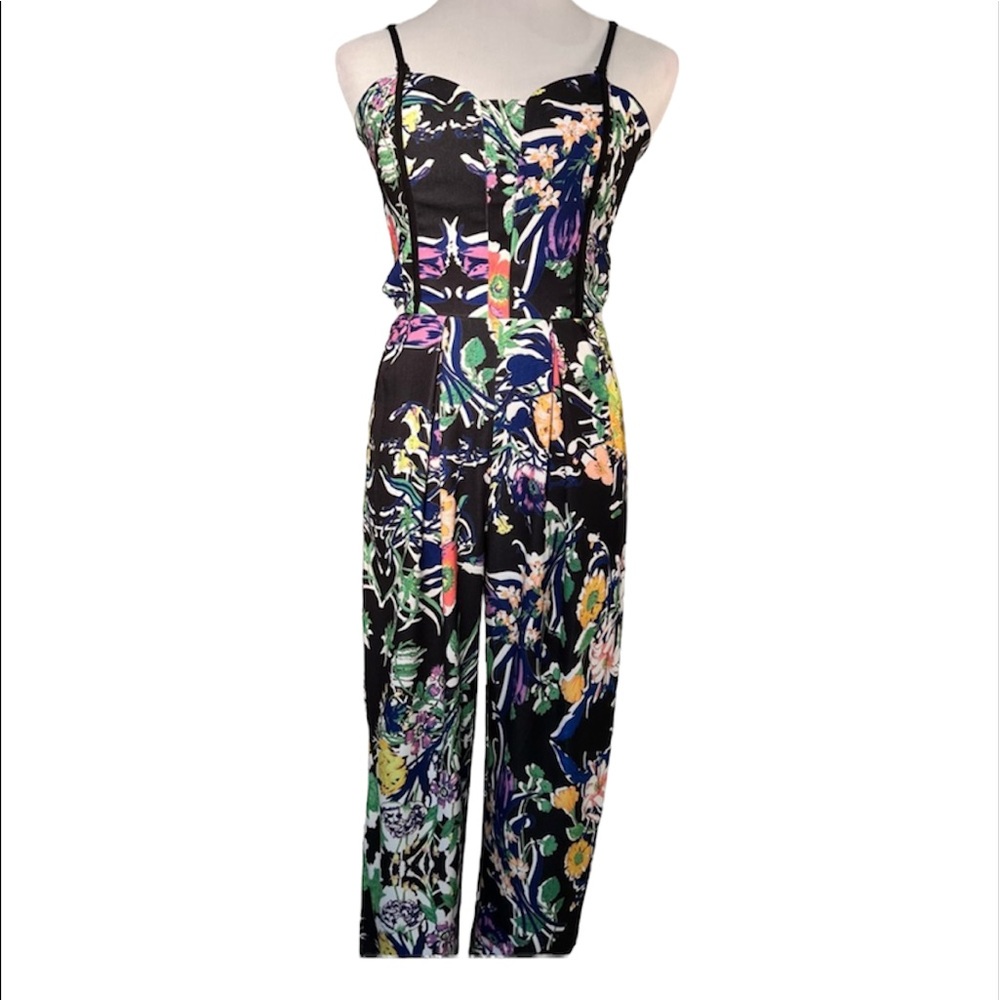 Minty Meets Munt Floral Stretchy Jumpsuit